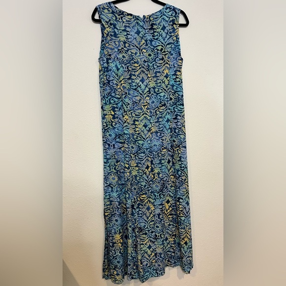 Blue Ginger Blue and Yellow Sleeveless Scoop Neck Sundress Size Medium - Picture 4 of 6